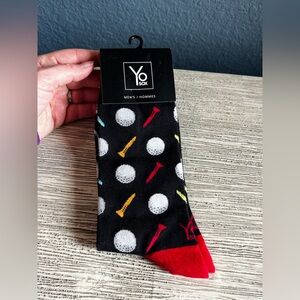 🆕 Yo Sox Men's Black Golf Patterned Socks
